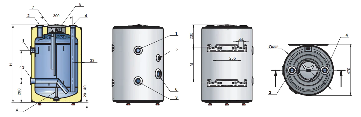 Ferco BCE120 Dimensiones y Conexiones